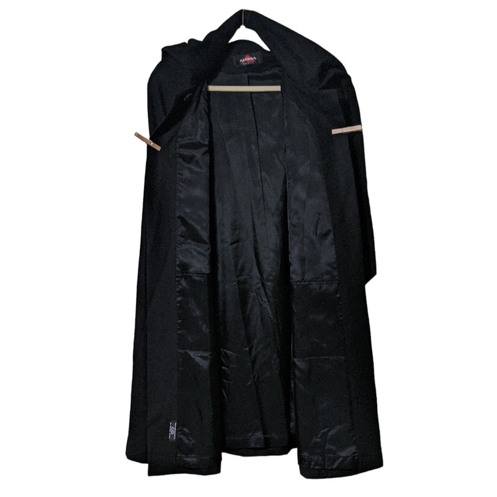 Alorna vintage black wool cape cloak arm slits and embroidered scarf OSFM - Picture 6 of 11